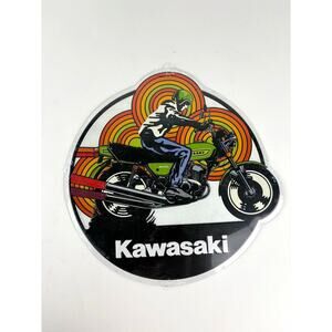 Kawasaki Motorcycle Motorbike 12" Metal Tin Embossed Sign Garage Vintage New